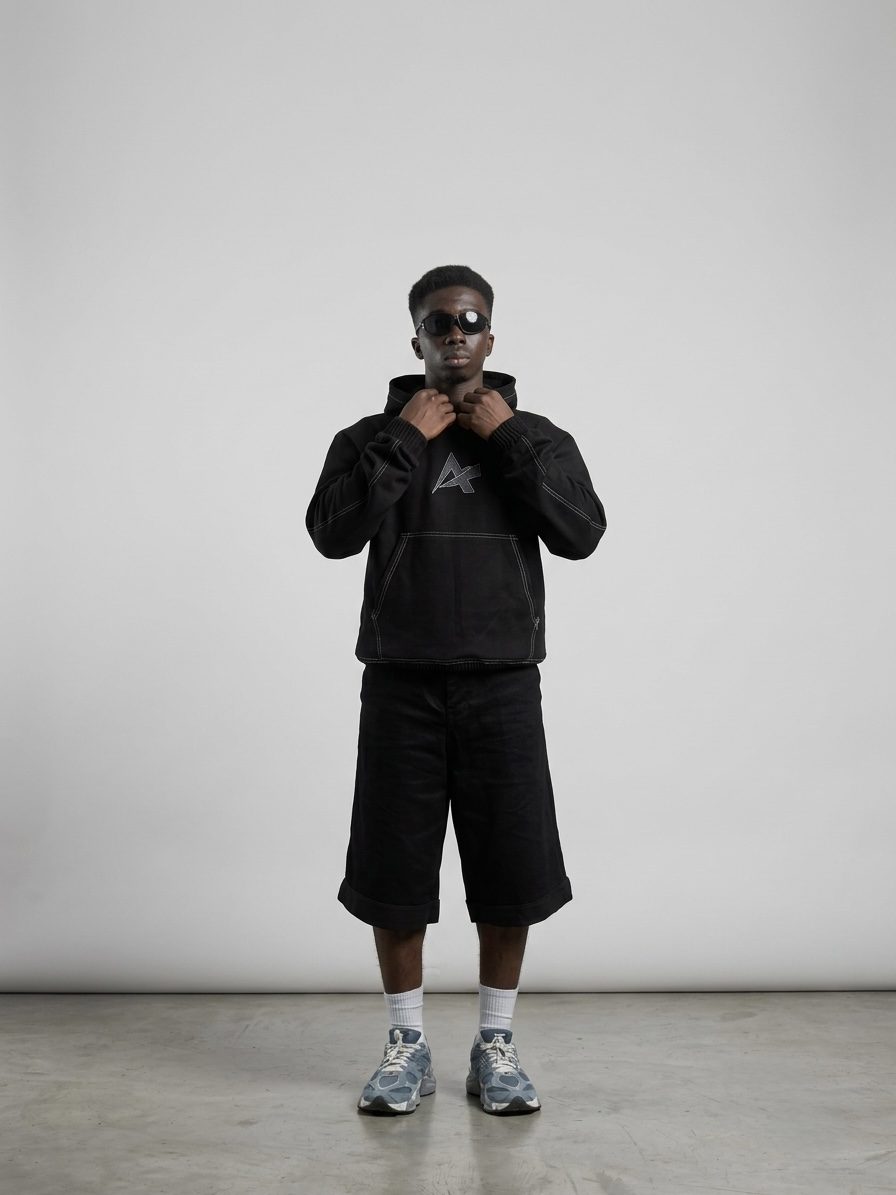 AR Contrast-Stitch Hoodie